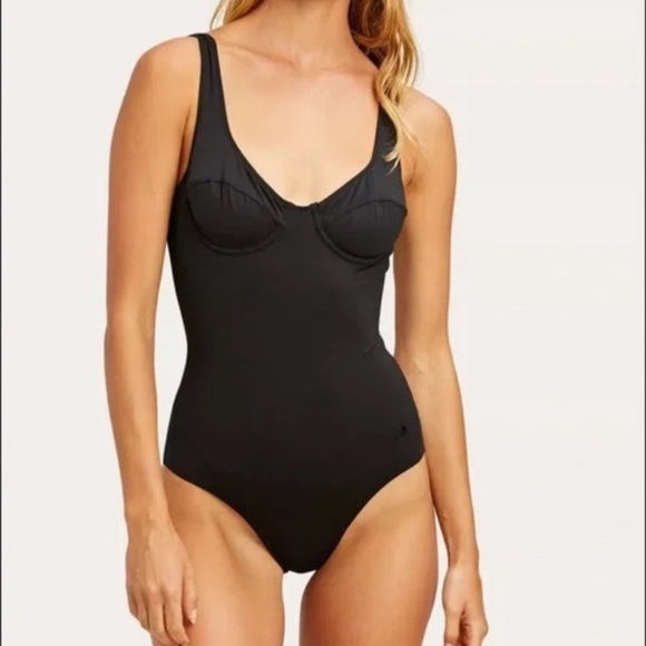 NWT Morgan Lane Daphne One Piece In Noir Swimsuit - Picture 1 of 8